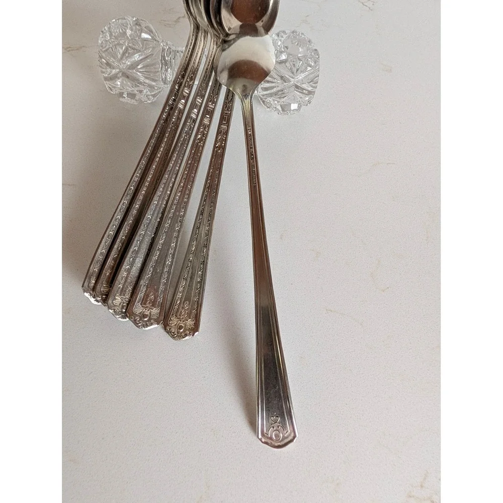Vtg National Silver Co EPNS Reinforced Iced Tea Spoons Set of 6 Gracious 1939